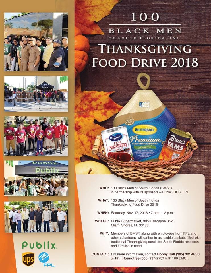 100 Black Men of South Florida Thanksgiving Food Drive 2018