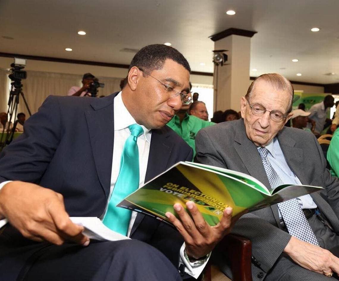 Jamaica's Prime Minister travels to US to visit Seaga