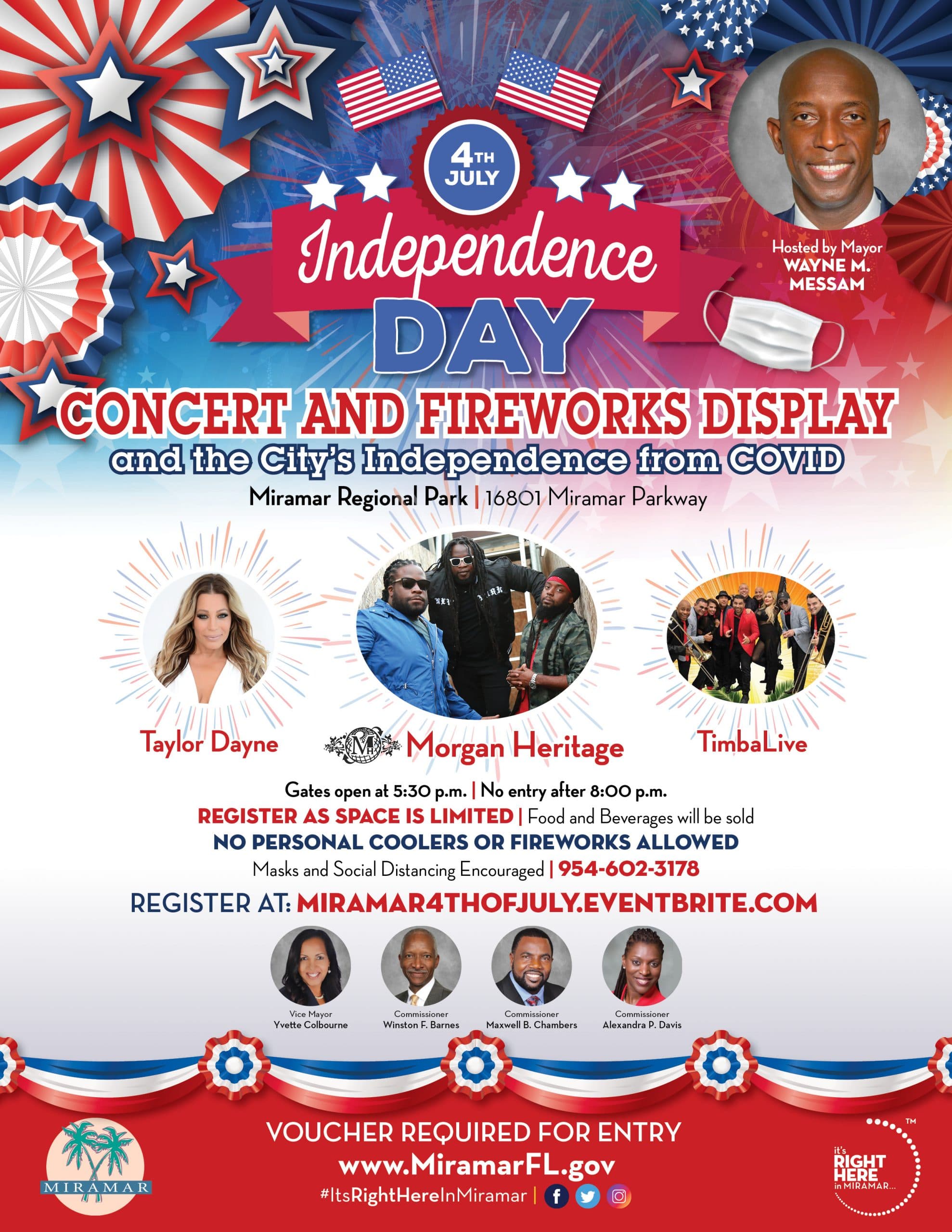 Morgan Heritage, Taylor Dayne and Timbalive to Perform at City of Miramar's July 4th Concert