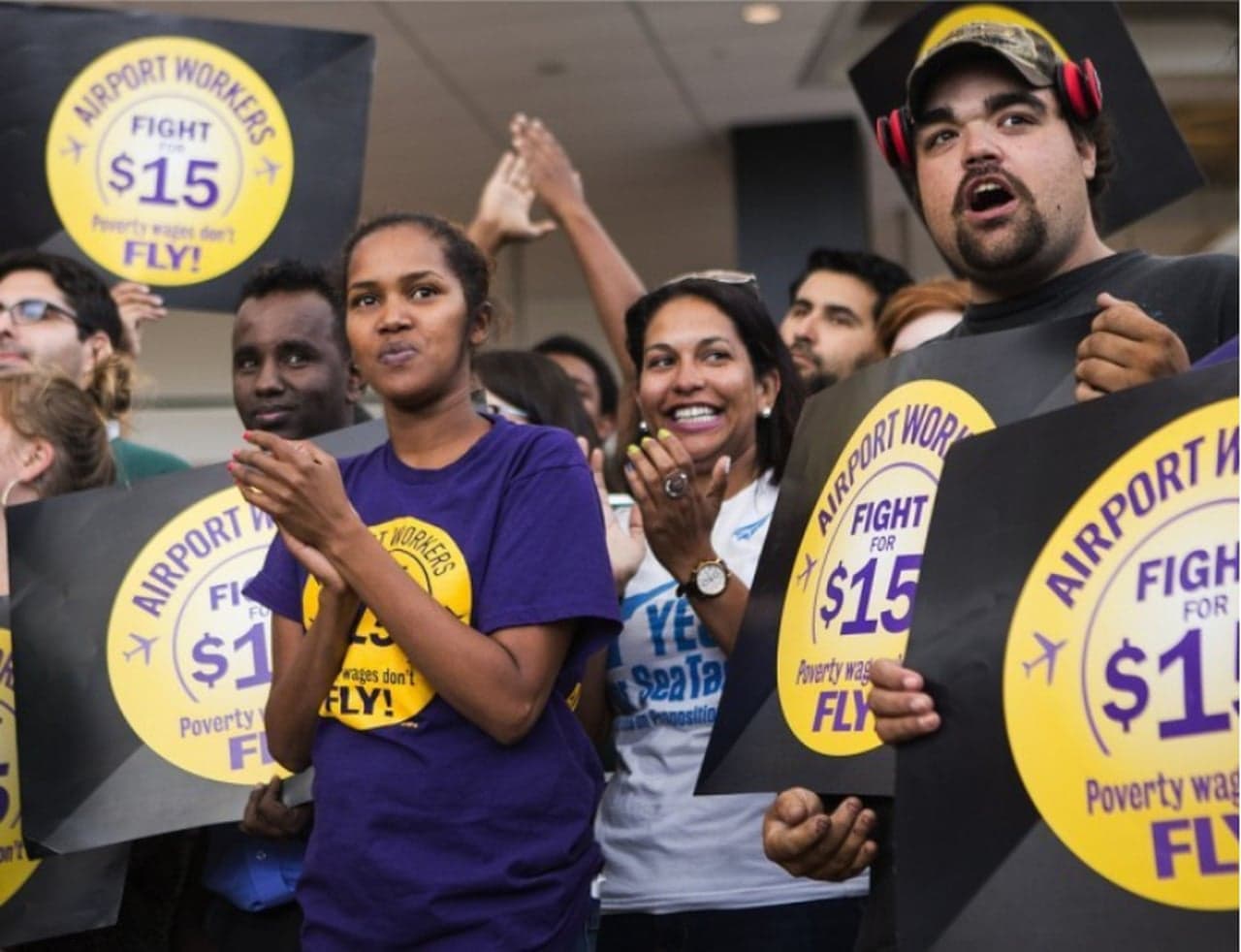 CNW90: Airport workers go on strike at Hollywood International Airport in Ft. Lauderdale
