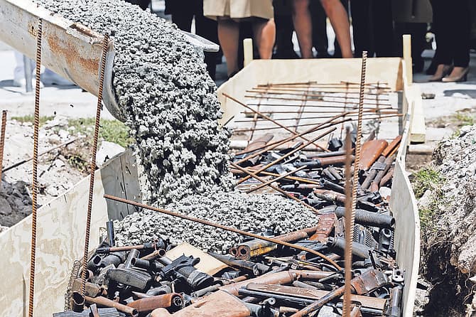 Bahamian Police destroy over 1,400 firearms to keep weapons off streets