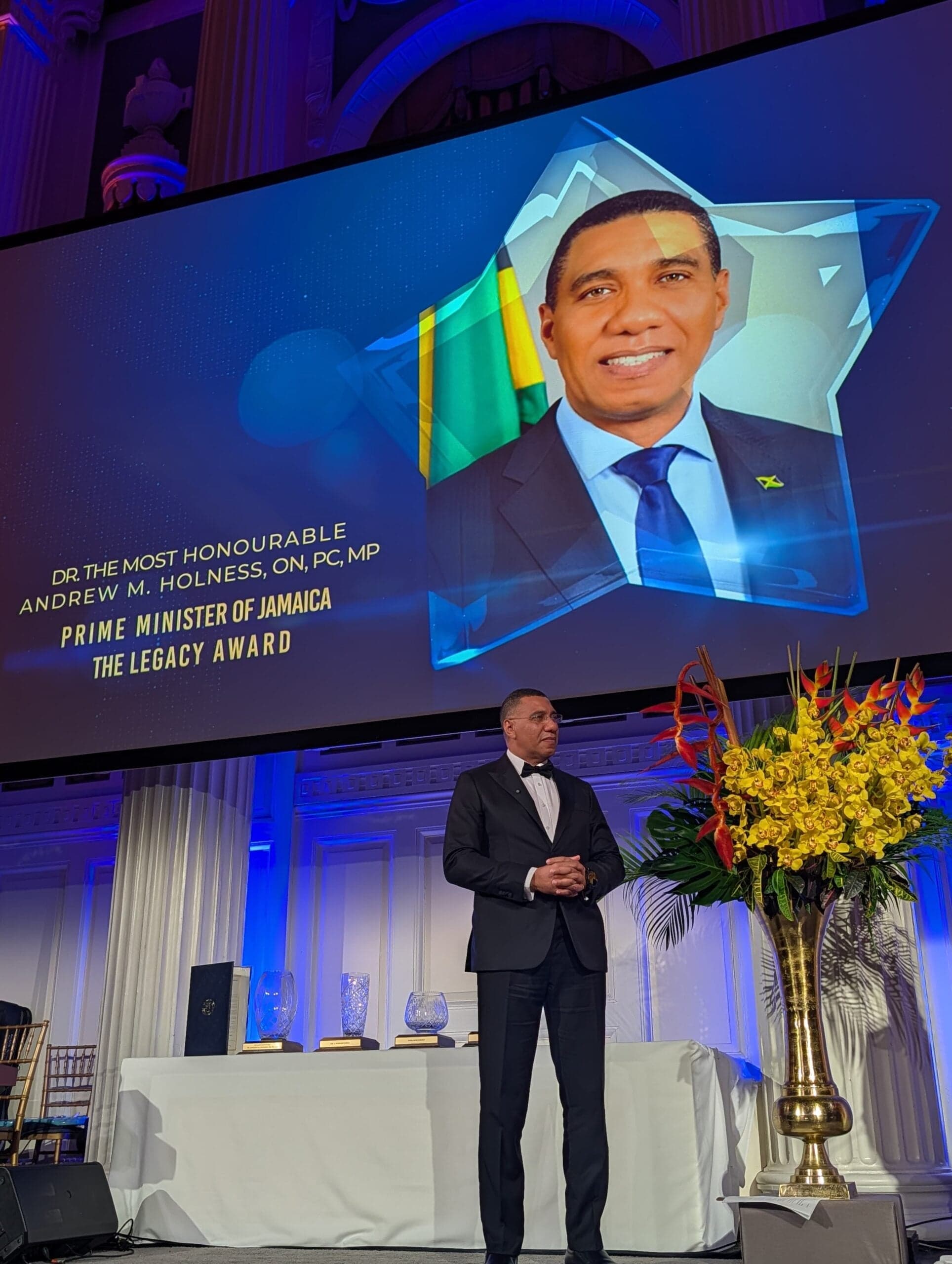 PM Andrew Holness honored with Legacy Award at AFUWI Gala in New York