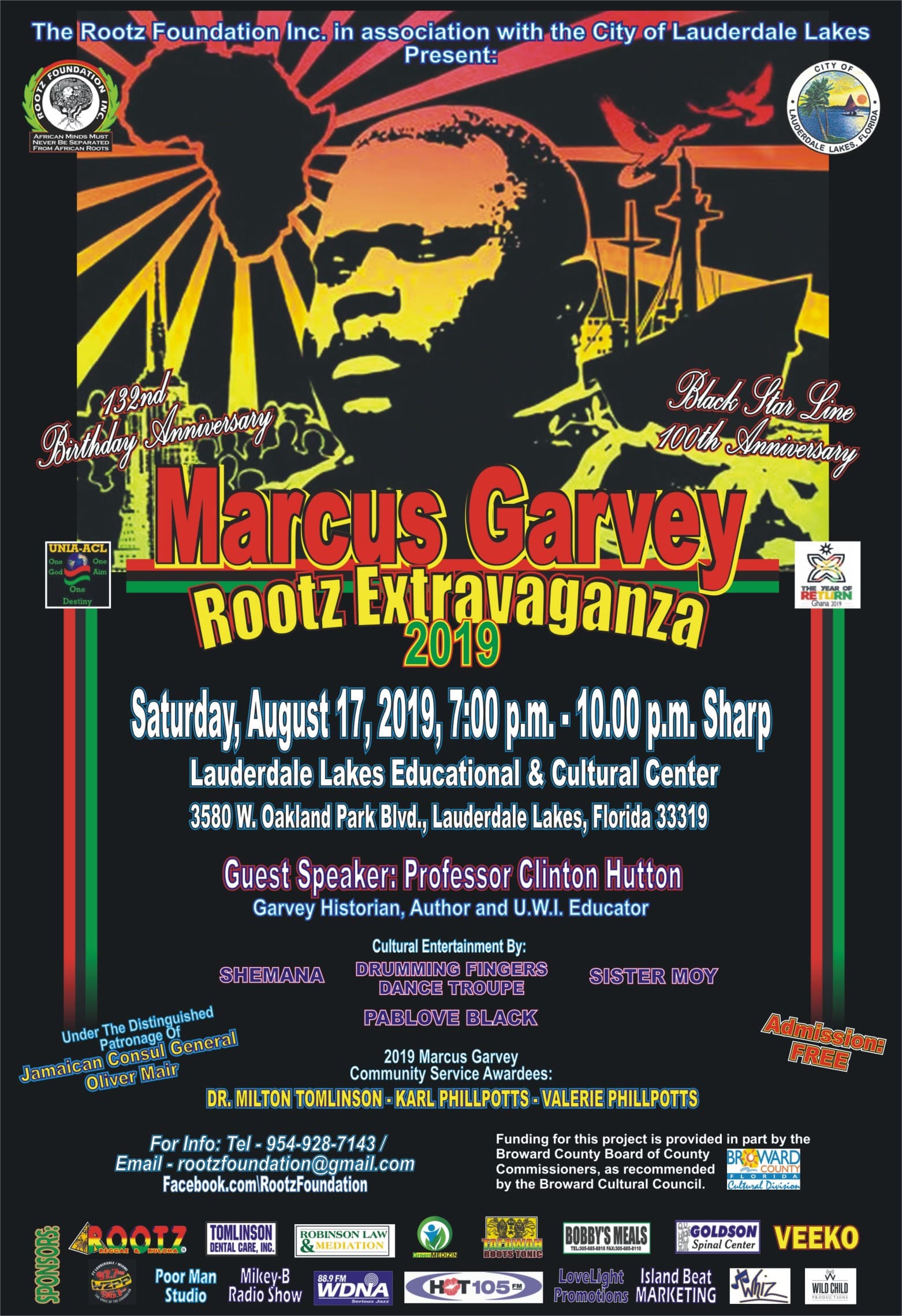 2019 Marcus Garvey Rootz Extravaganza Set for August 17 in Lauderdale Lakes