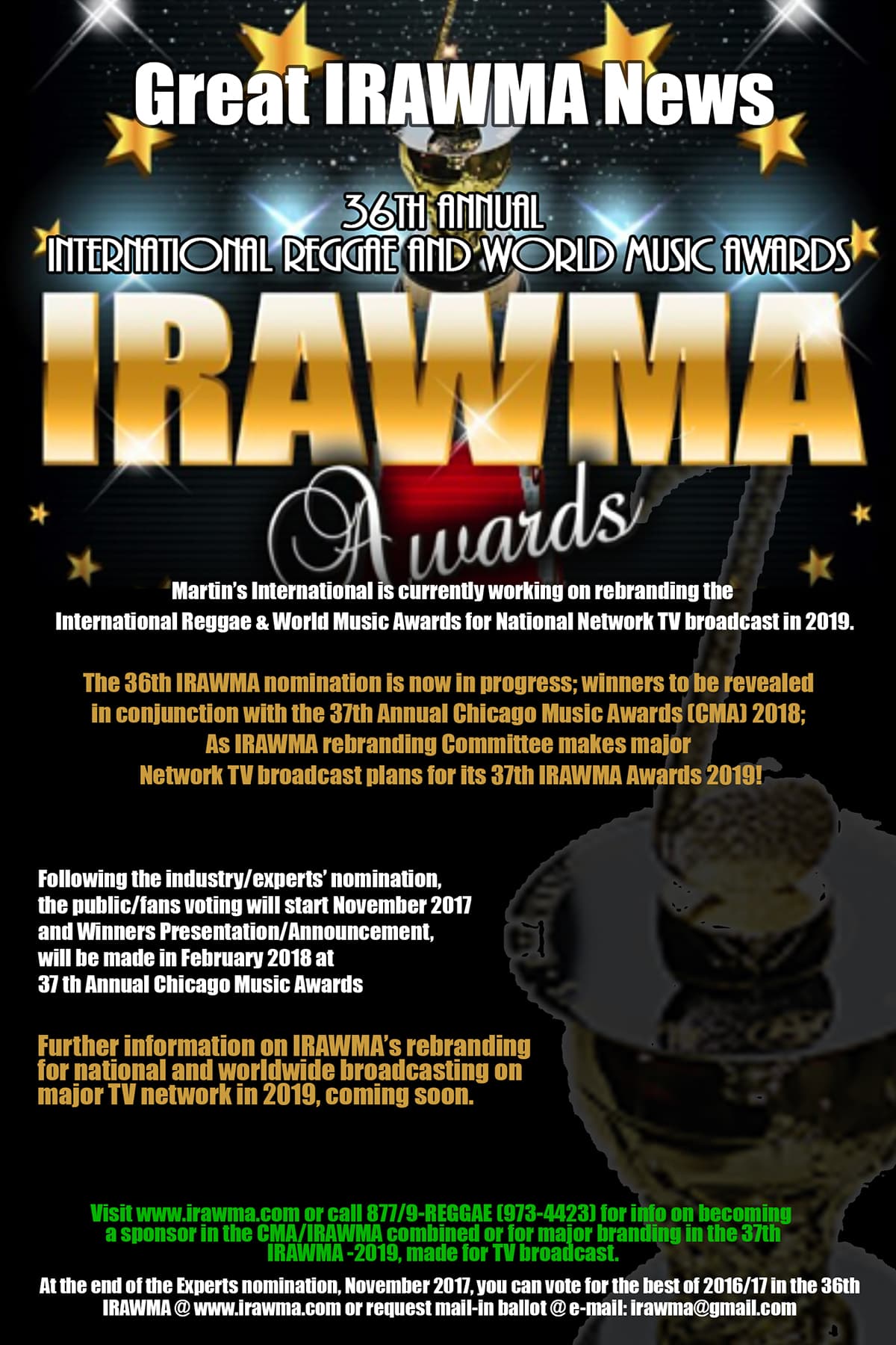International Reggae and World Music Awards Nominations Open