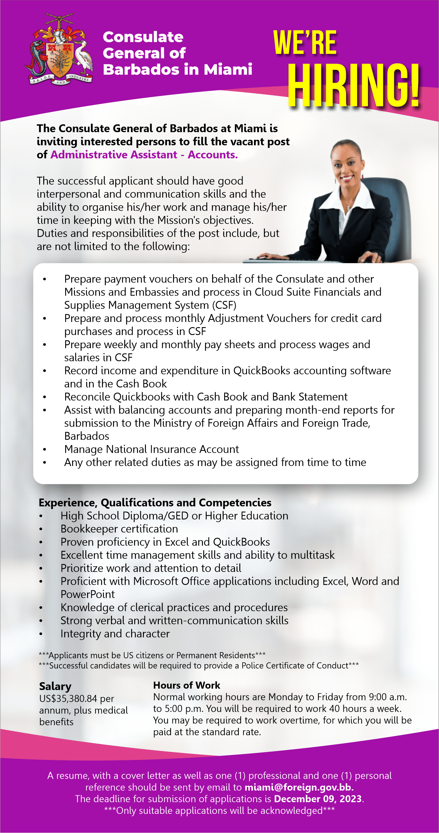 Barbados Consulate Now Hiring