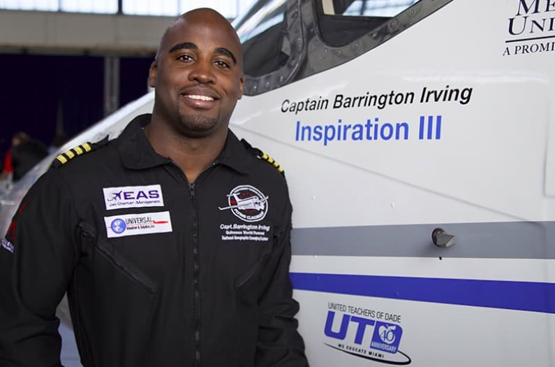 Captain Barrington Irving lands in Lauderdale Lakes