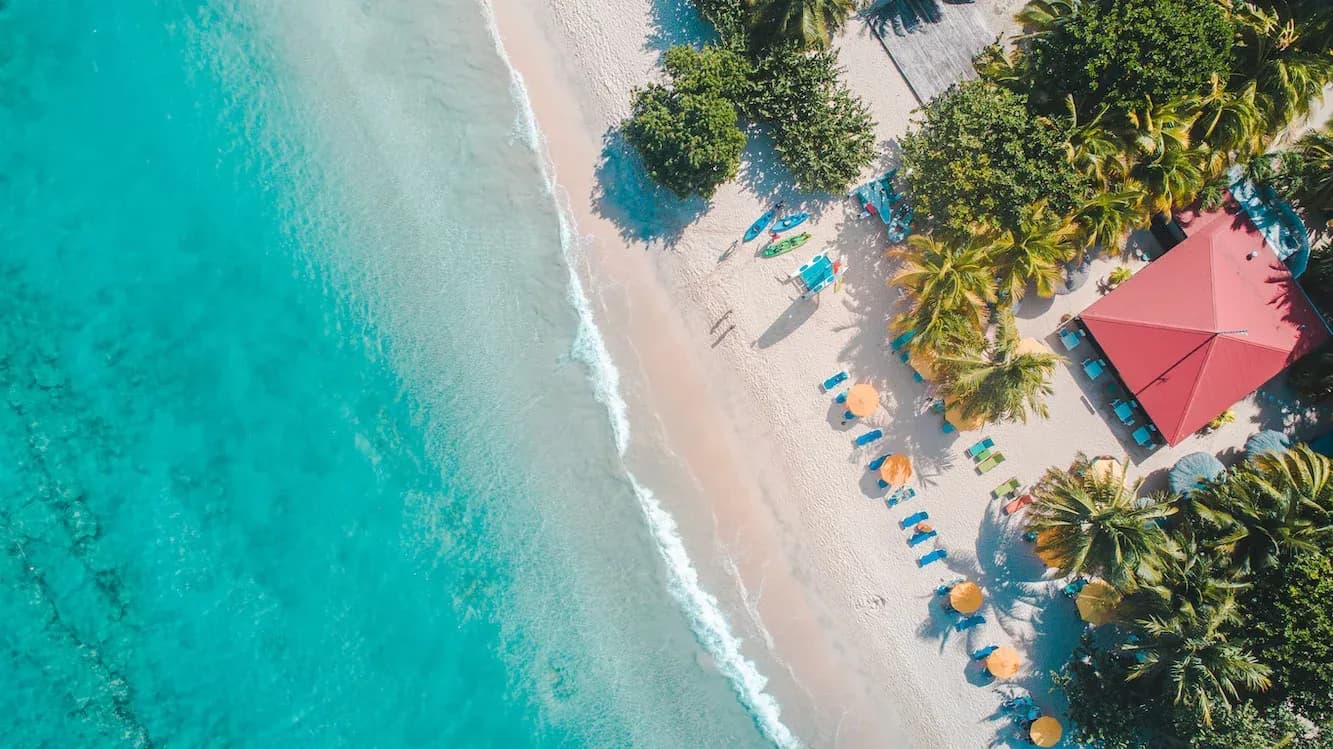 Which Caribbean island has the bluest water?