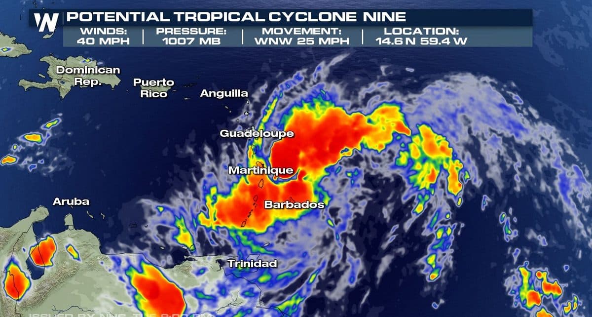 Leeward Islands Brace for Passage of Tropical Cyclone 9