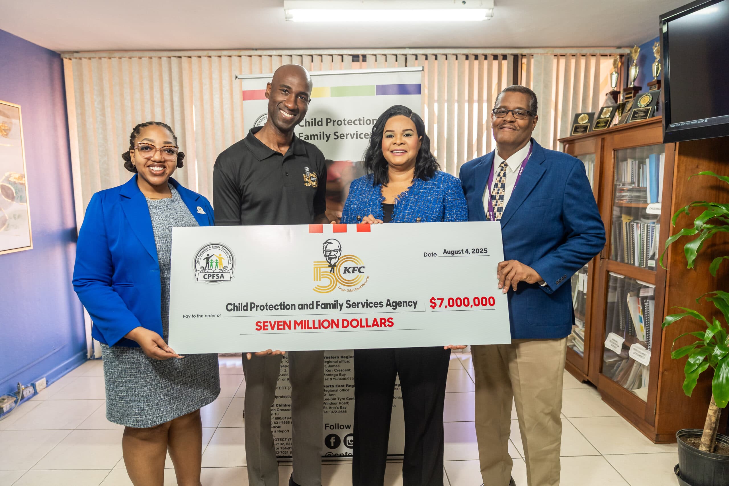KFC Jamaica donates $7M to support 14 children’s homes across the island