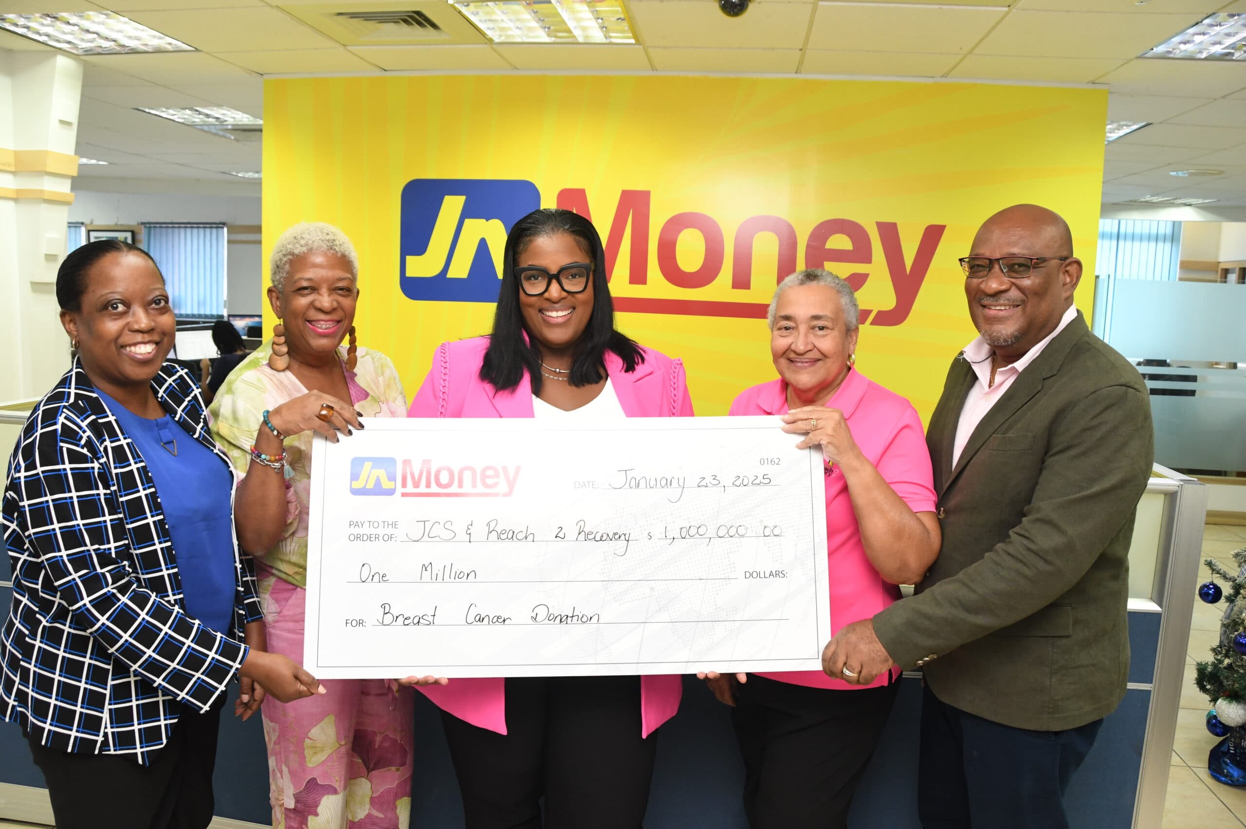 JN Money customers across diaspora donate JM$1 million to fight breast cancer in Jamaica