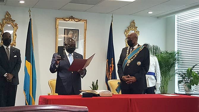 Phillip Davis Sworn in as Prime Minister of Bahamas