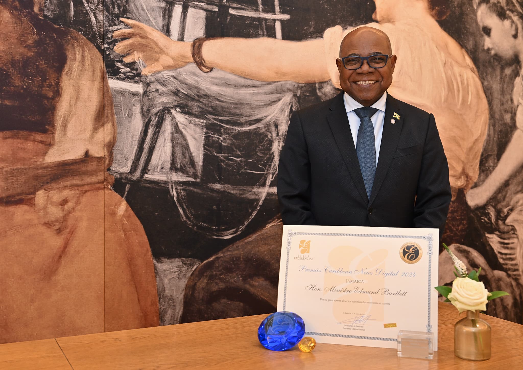 Jamaica Tourism Minister Ed Bartlett honored with prestigious Global Excellence Award
