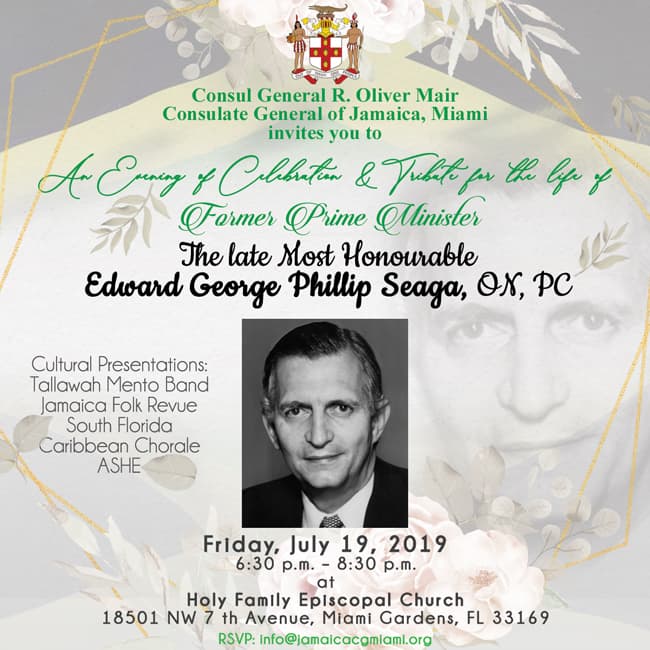Consulate General of Jamaica Hosts Memorial Service for Edward Seaga in Miami