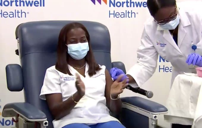 Jamaican-American ICU Nurse Gets First Shot of COVID-19 Vaccine in New York
