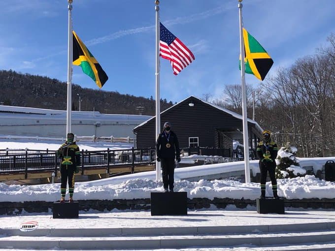 Jamaican Women Medal in Bobsled Monobob World Series Race