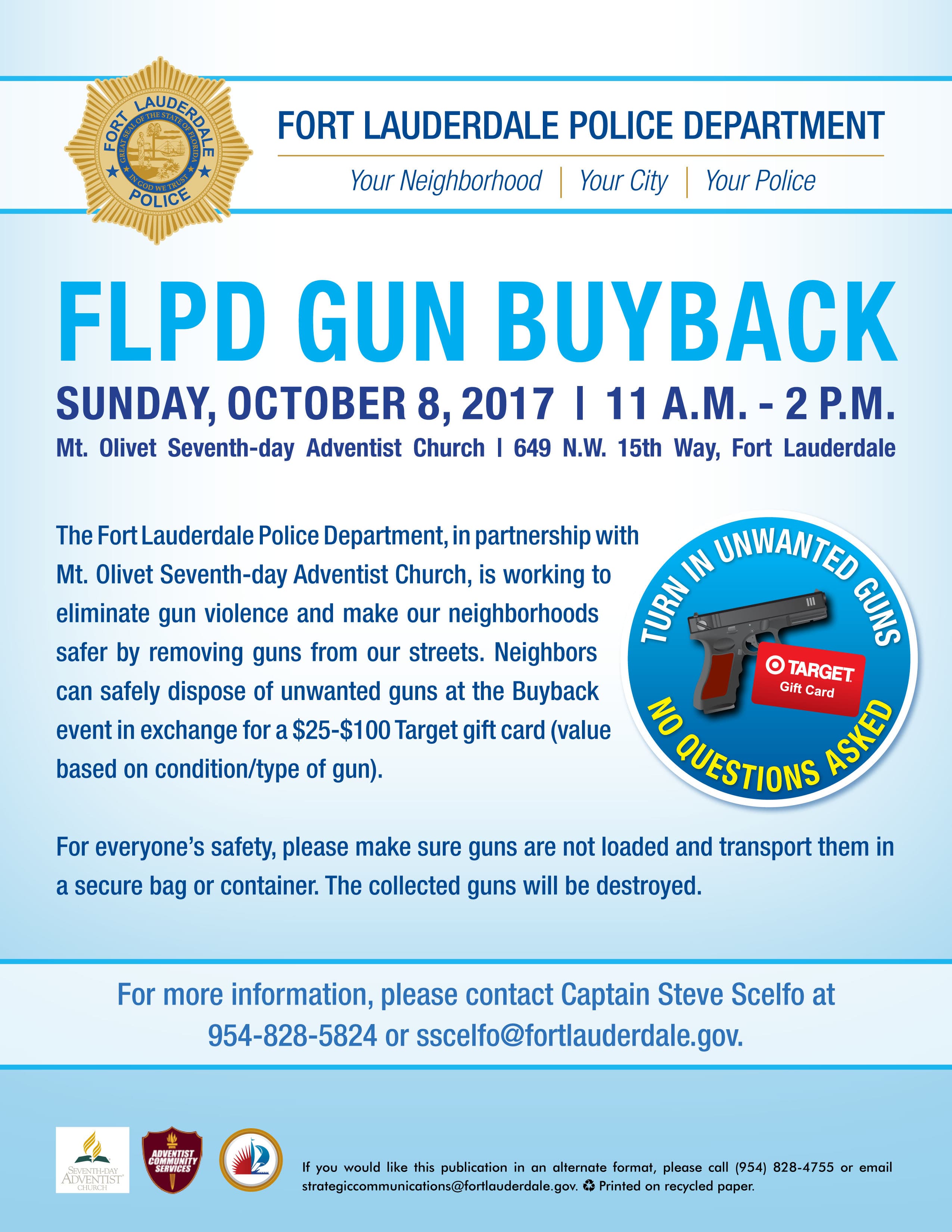 Fort Lauderdale Police Department hosts gun buy back