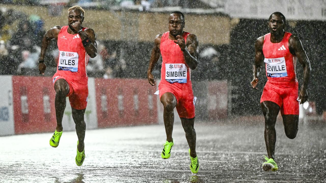 Oblique Seville's 9.87 masterclass headlines rain-soaked night of surprises in Switzerland
