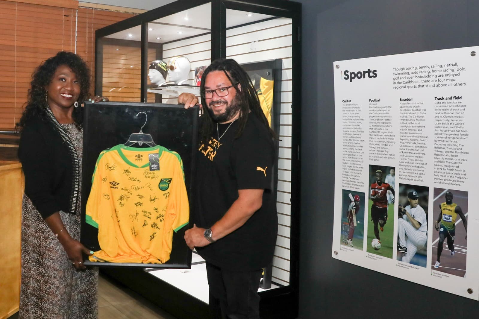 Signed Reggae Girlz Jersey on Display at First Ever Caribbean Museum