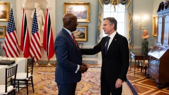 PM Dr. Keith Rowley engages in high-level talks with U.S. Secretary of State