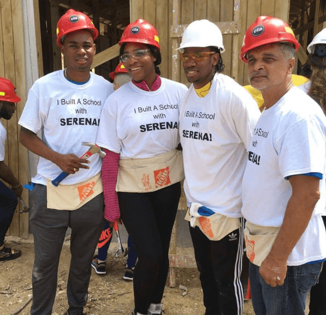 Serena Williams helps build a school in Jamaica