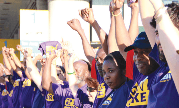 Commissioner Holness joined FLL workers in airport strike for safety & benefits