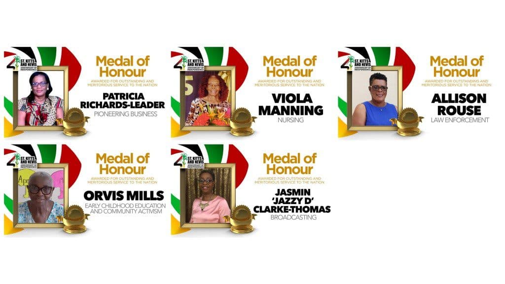 Five St. Kitts and Nevis women awarded Medal of Honor
