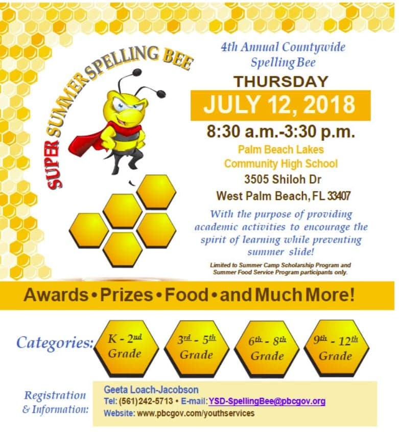 PBC Youth Services Presents Fourth Annual Super Summer Spelling Bee