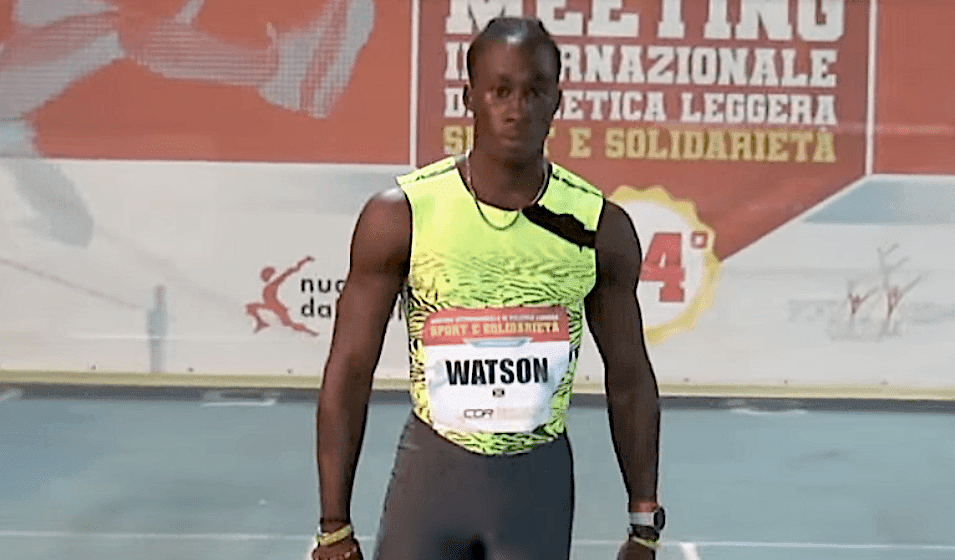 Rohan Watson battles strong headwind to secure 100m victory in Italy