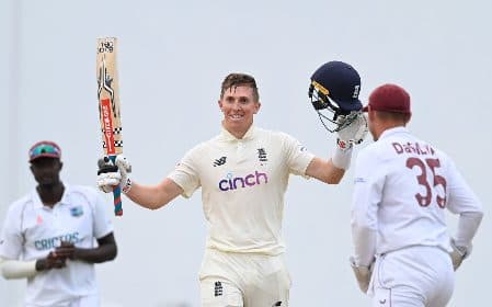 Crawley ton puts England in command on penultimate day of opening Test