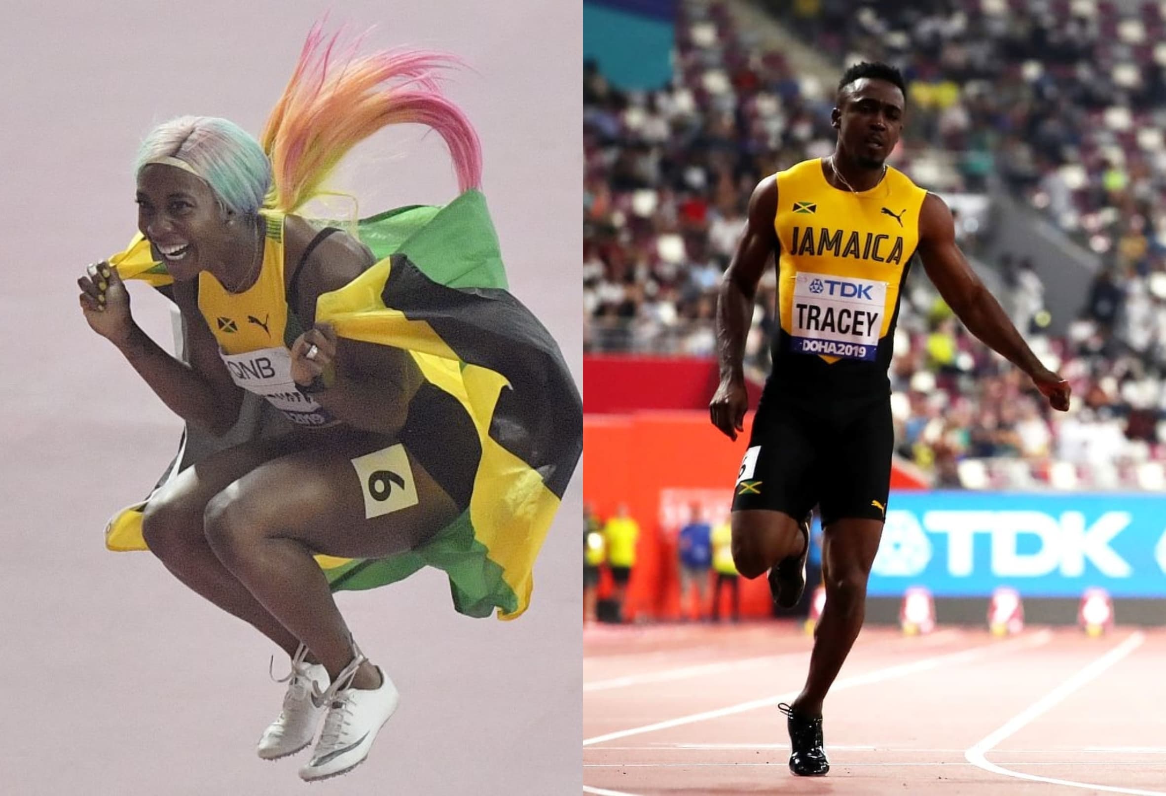 Shelly-Ann Fraser-Pryce and Tyquendo Tracey are Jamaica's 100m Champions