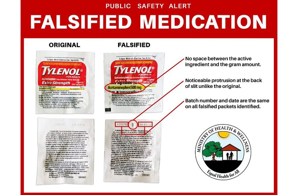 Fake Tylenol detected in supermarkets across Belize
