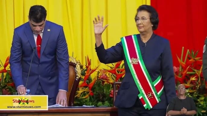 Jenny Simons sworn in as Suriname’s first female President