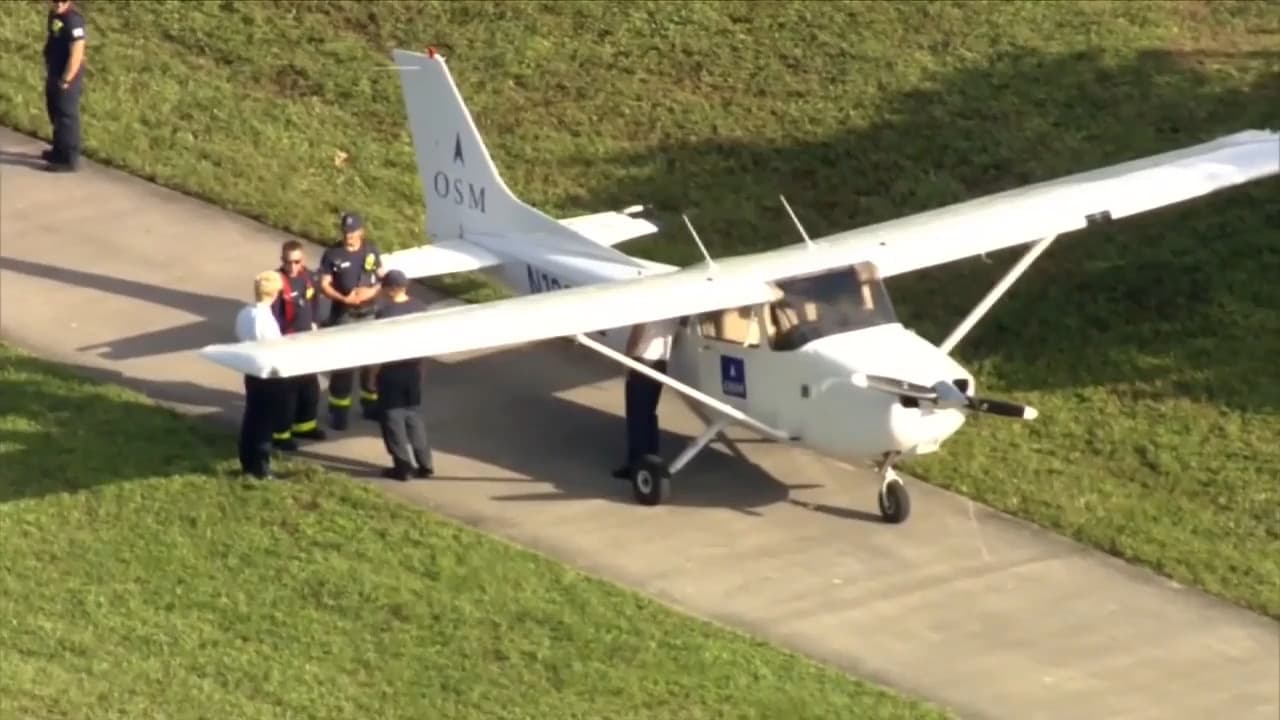 Small plane makes emergency landing along canal in North Lauderdale
