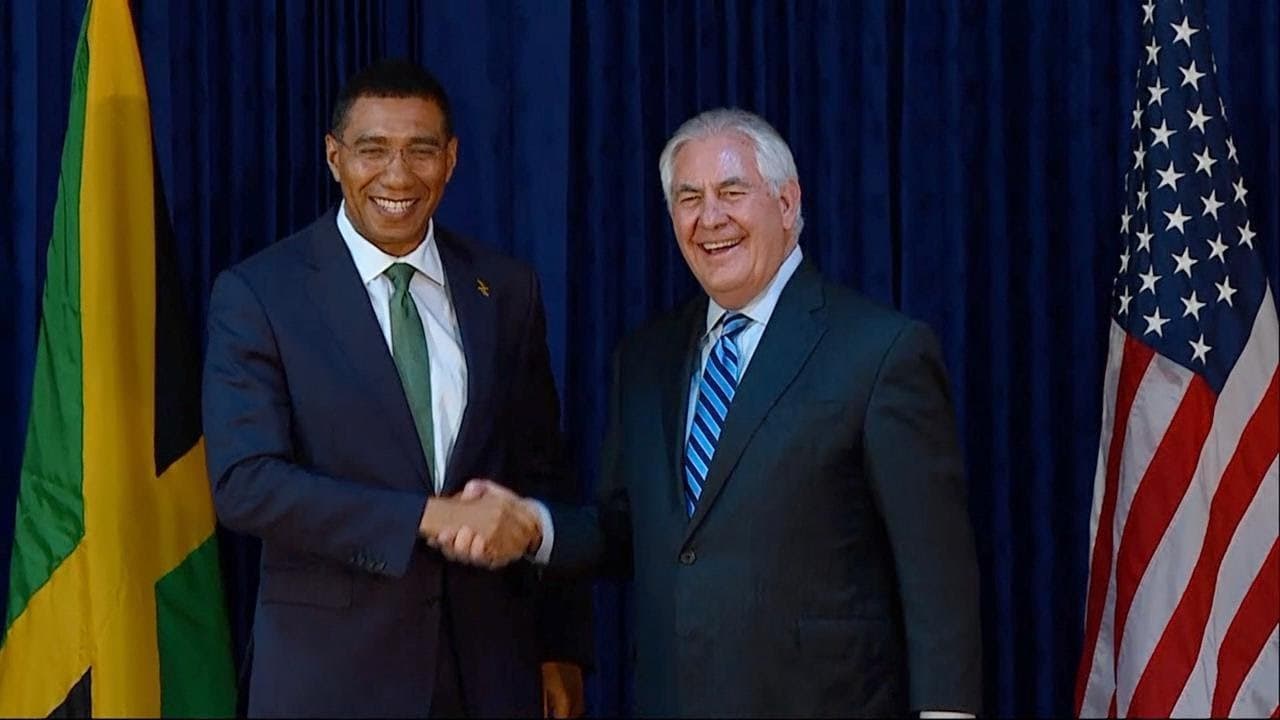 Secretary of State Tillerson and PM Holness hold “frank” talks