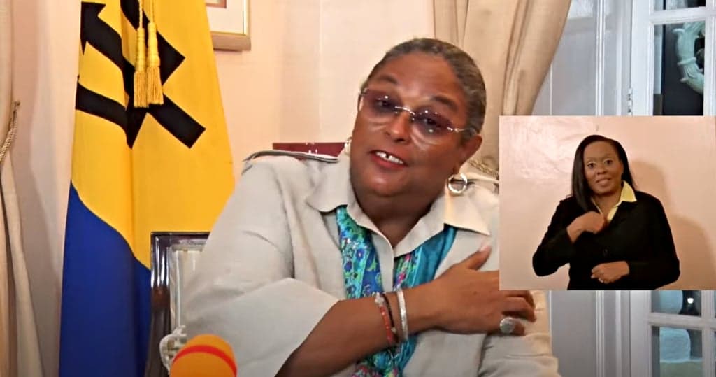 Prime Minister of Barbados Mia Mottley Takes COVID-19 Vaccine