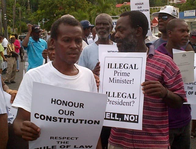 Residents in Dominica Stage Protest Demanding the Resignation of Prime Minister Roosevelt Skerrit