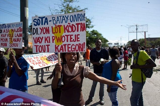 Haiti garment workers stage protest
