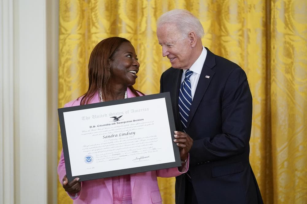 Jamaican-born Nurse Sandra Lindsay Honored by President Biden