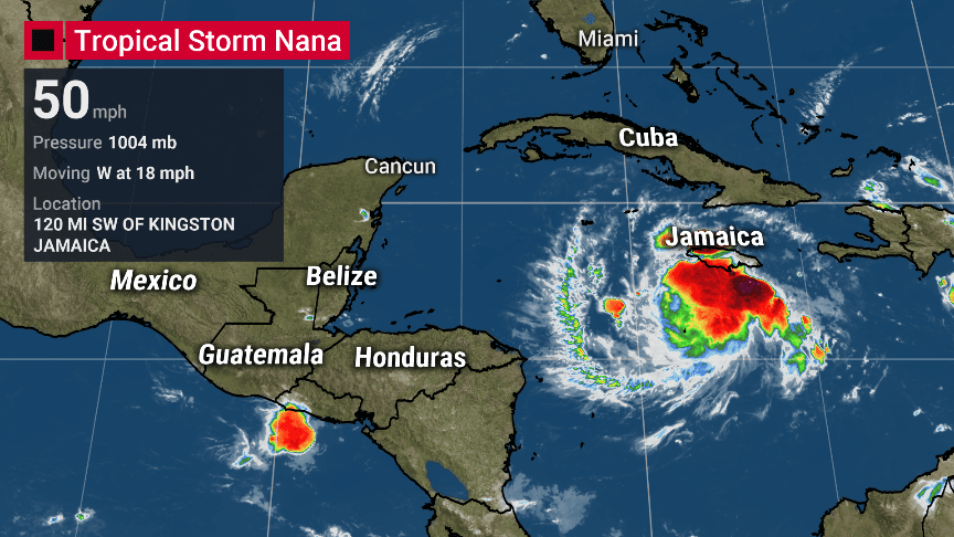 Jamaica and Belize keeping an eye on Tropical Storm Nana