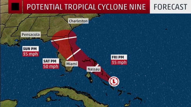 New Tropical Storm Warning Issued for The Bahamas