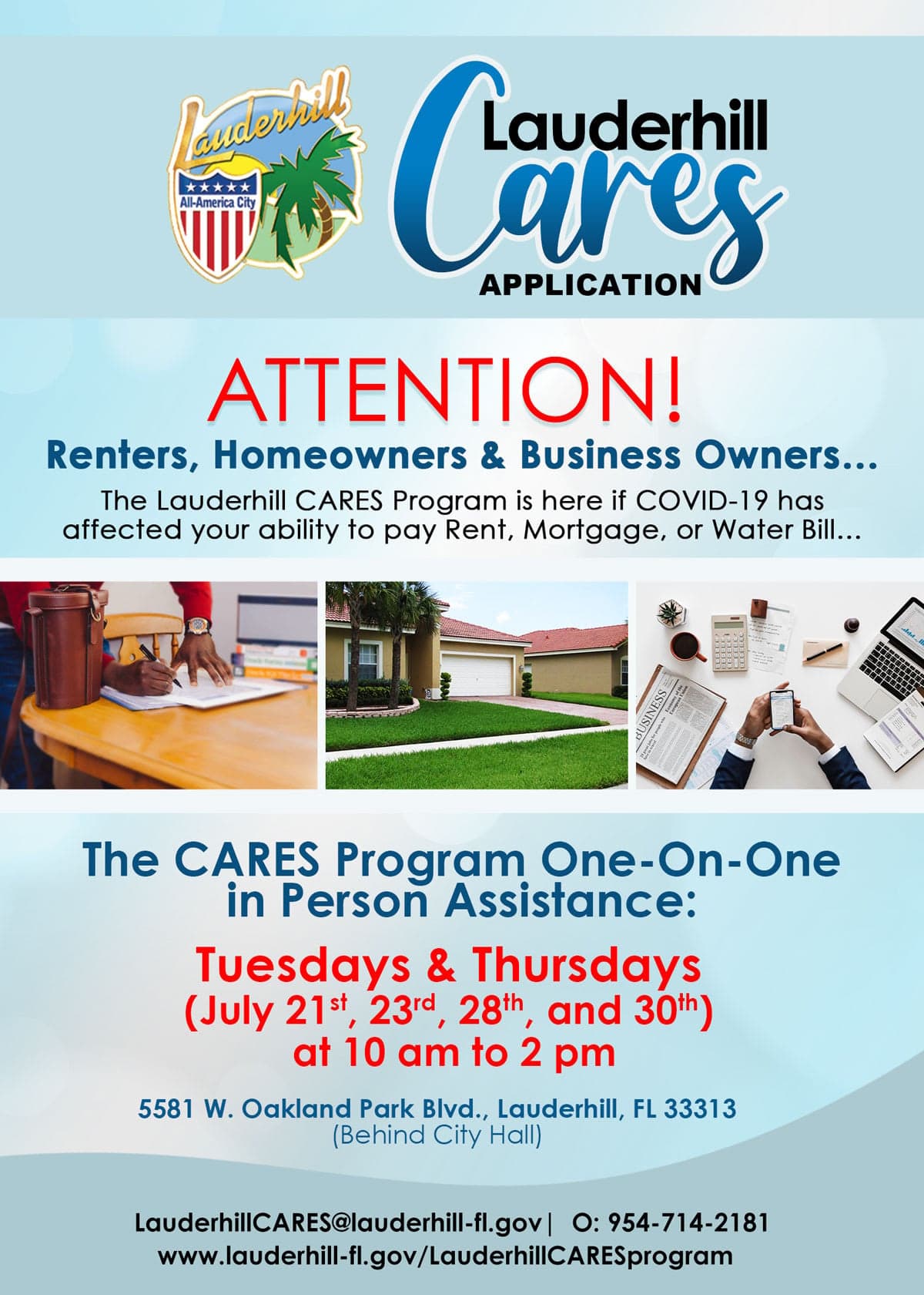 Lauderhill CARES Program - One-On-One in Person Assistance