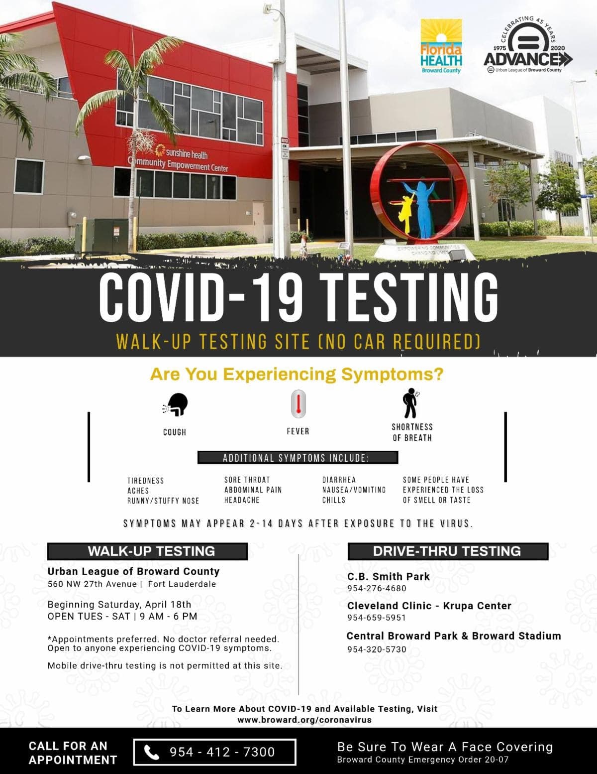 Broward County Increases COVID-19 Testing; Opens First Walk-up Test Site