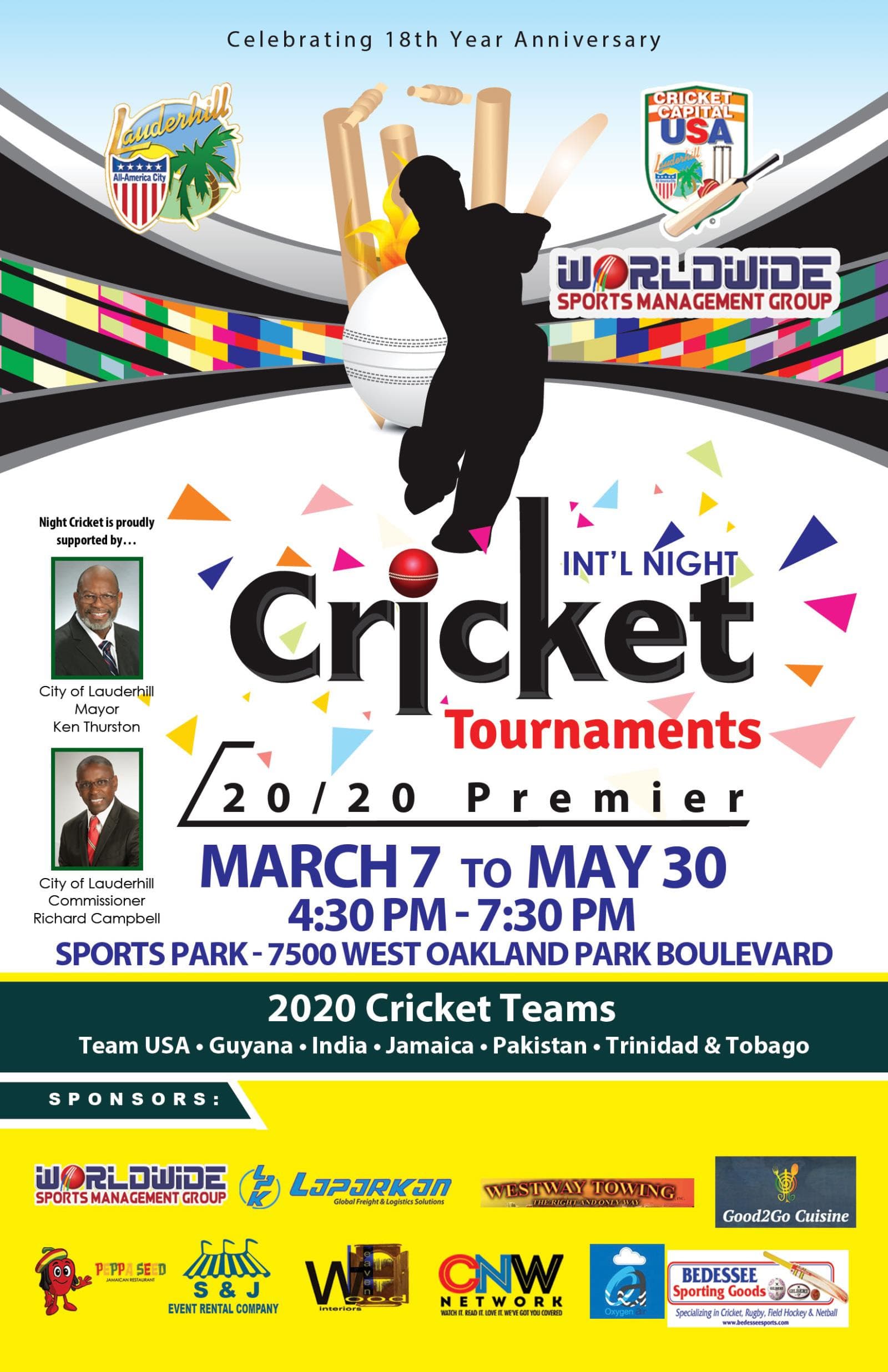 2020 Premier International Night Cricket Tournament in Lauderhill