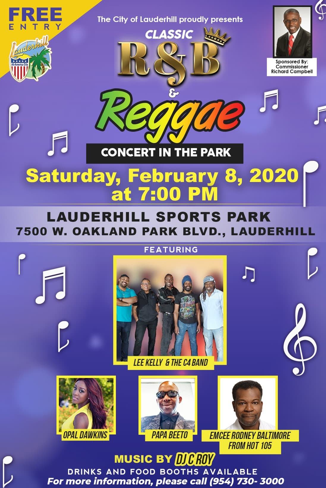 R&B and Reggae Concert in the Lauderhill Sports Park