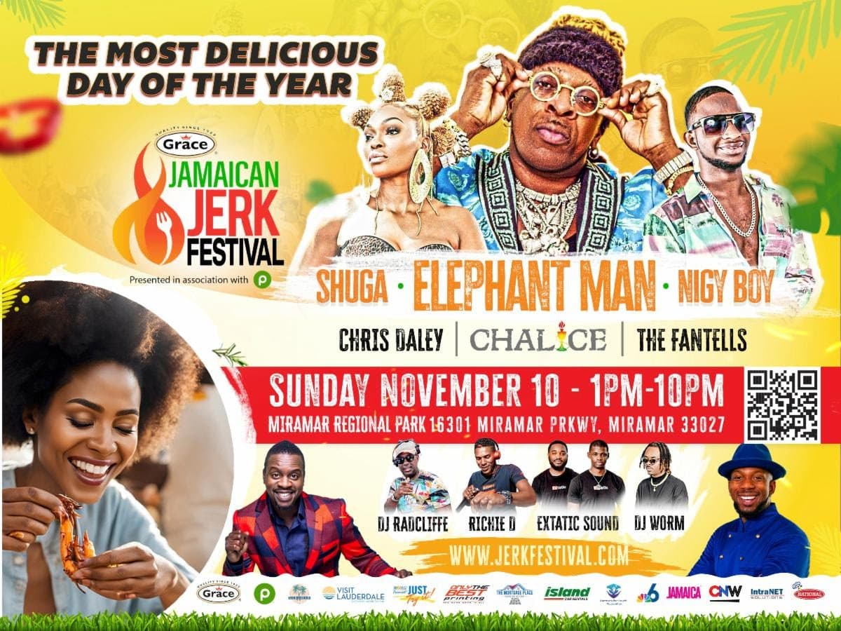 The Grace Jamaican Jerk Festival returns to Miramar on Nov. 10!