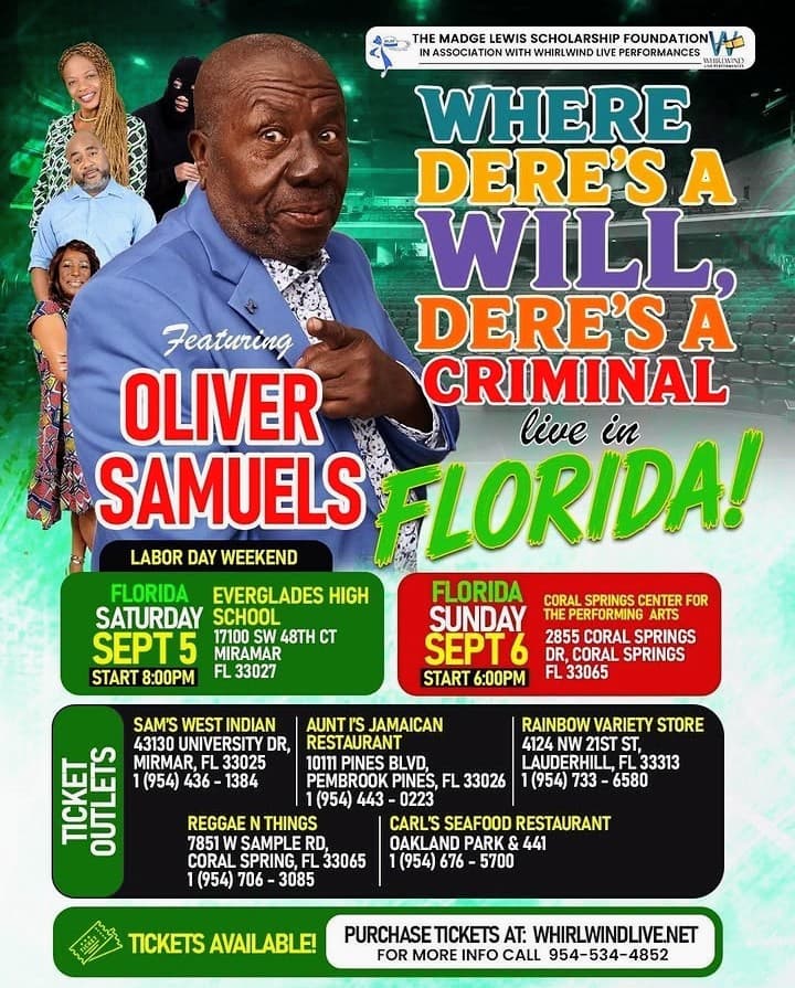 Oliver Samuels brings ‘Where Dere’s A Will, Dere’s A Criminal’ to South Florida