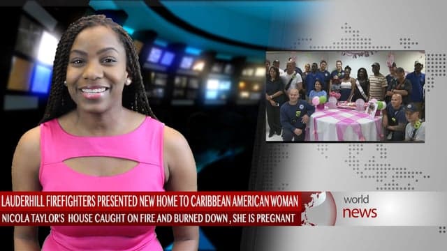 Lauderhill firefighters presents new home to pregnant woman