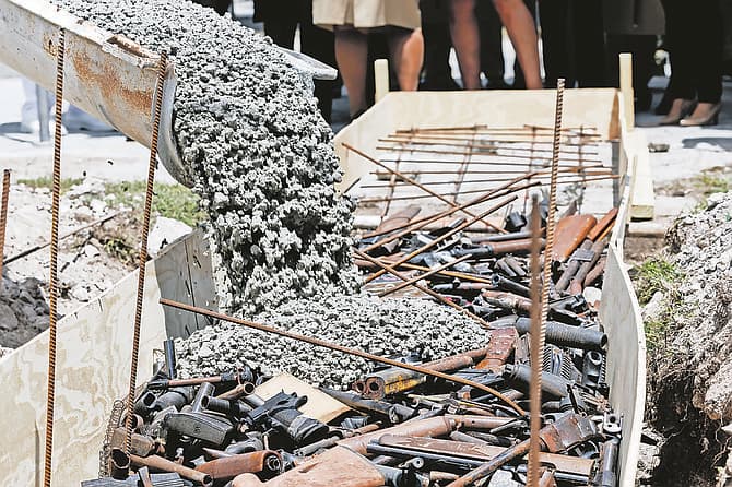 Bahamian Police destroy over 1,400 firearms to keep weapons off streets