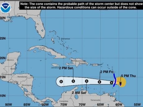 St Vincent ordered full shutdown as Tropical Storm Bret looms
