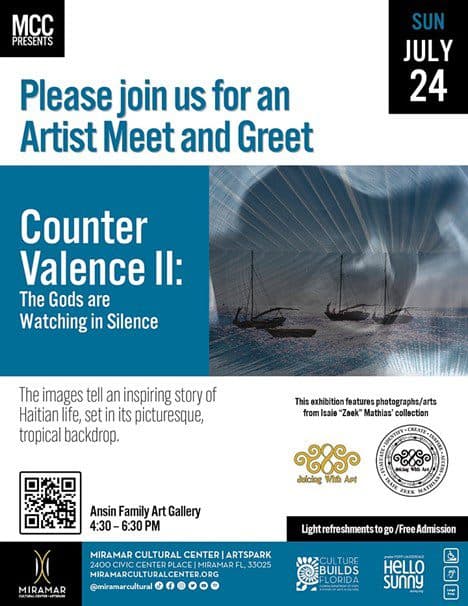 The Miramar Cultural Center presents Counter Valance II: The gods are watching in silence exhibit artist meet and greet